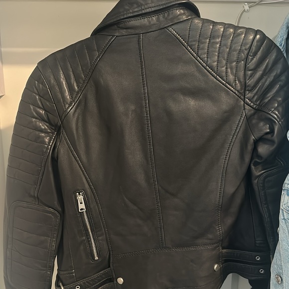 Black All Saints Leather Jacket - Picture 2 of 2